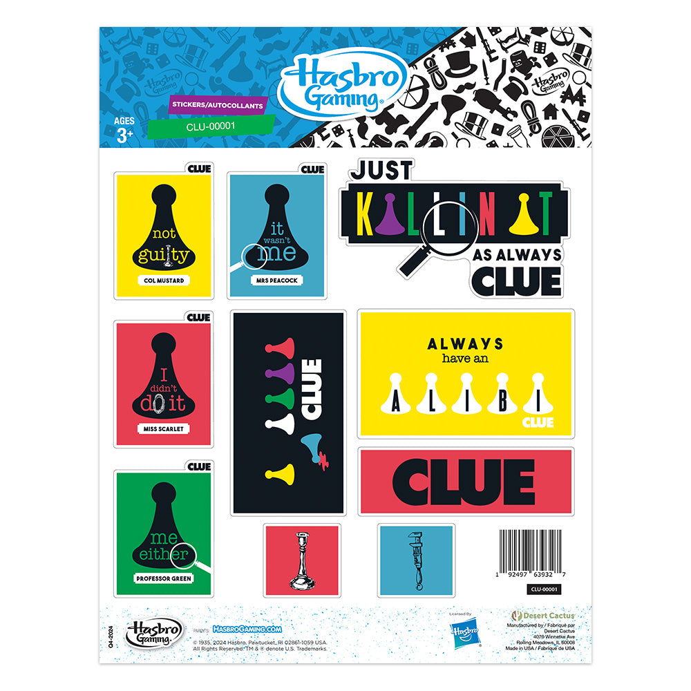 Clue: Sticker Sheet CLU-00001