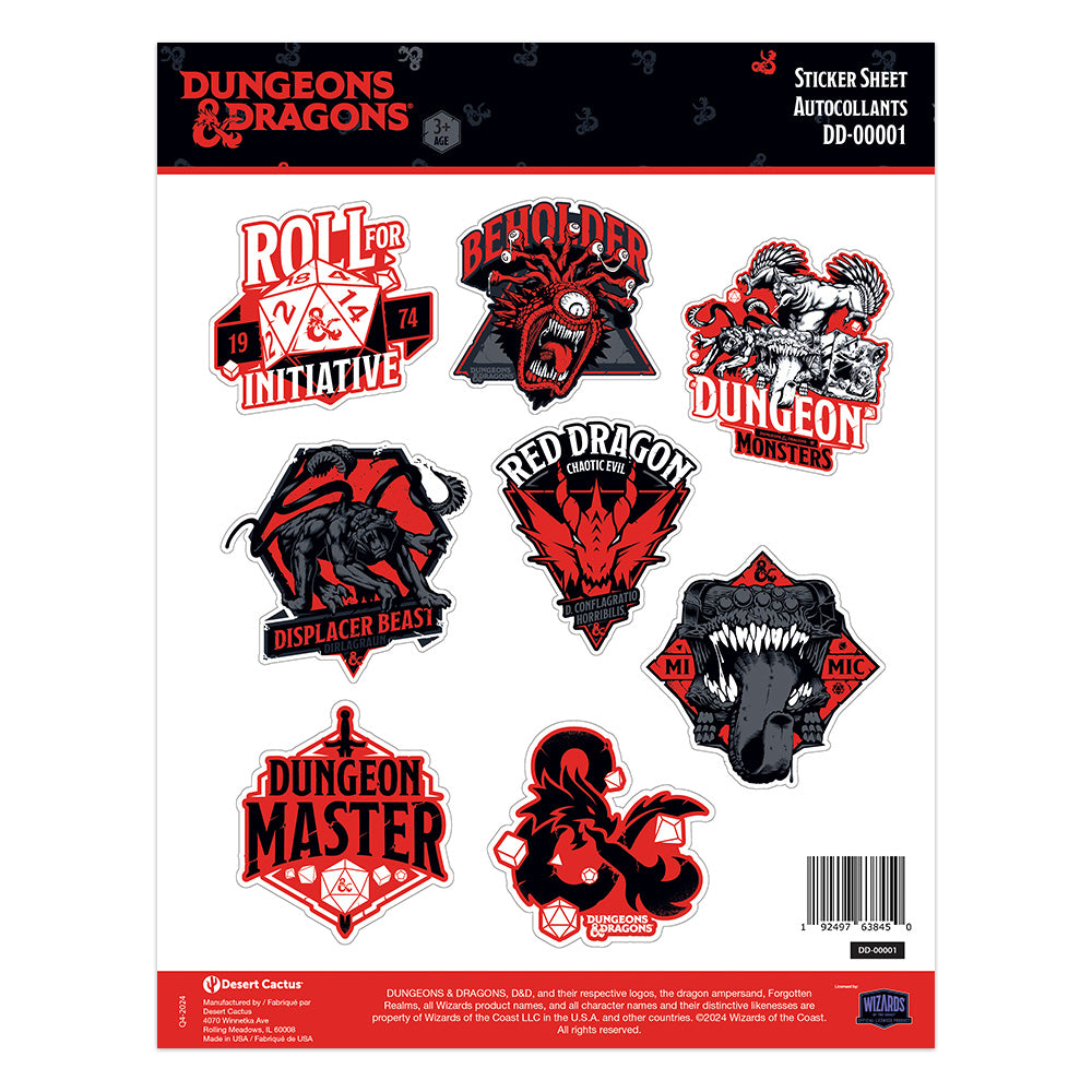 Dungeons & Dragons: Sticker Sheet DD-00001