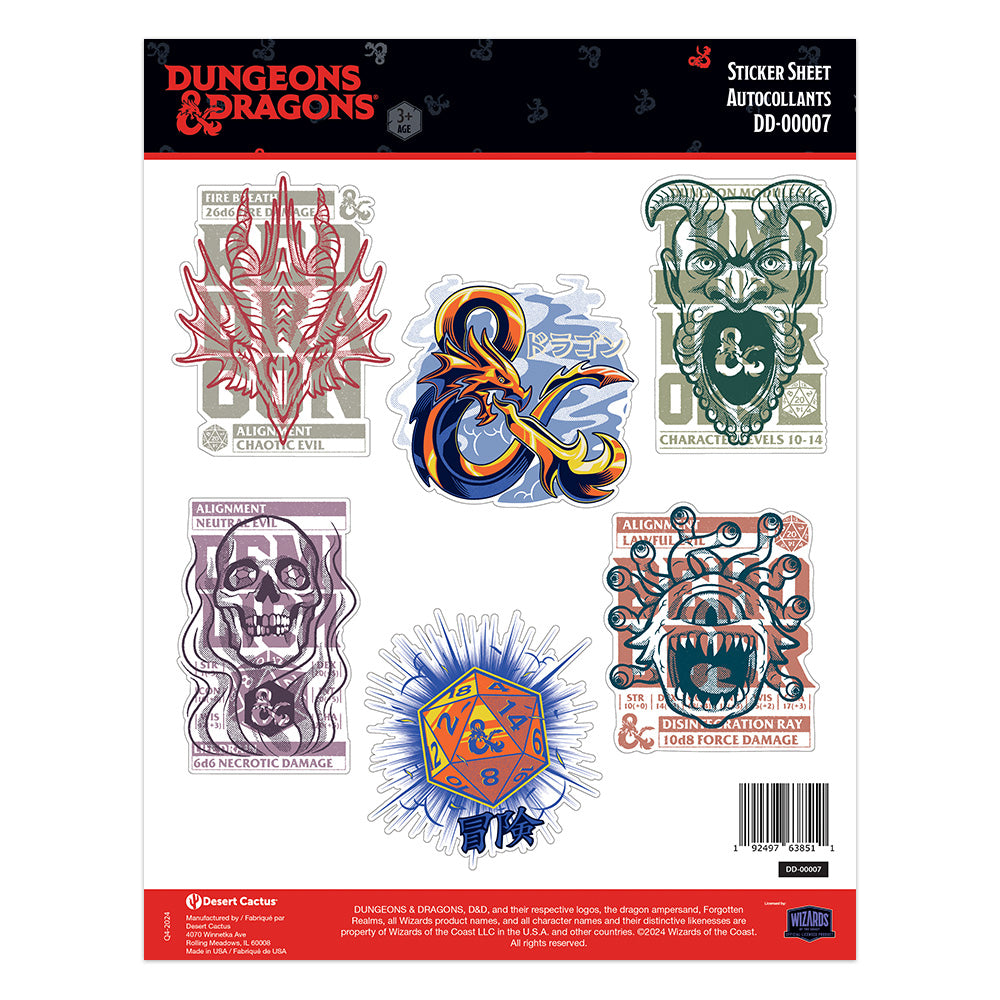 Dungeons & Dragons: Sticker Sheet DD-00007