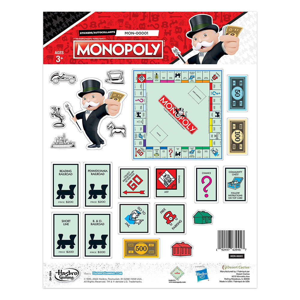 Monopoly: Sticker Sheet MON-00001