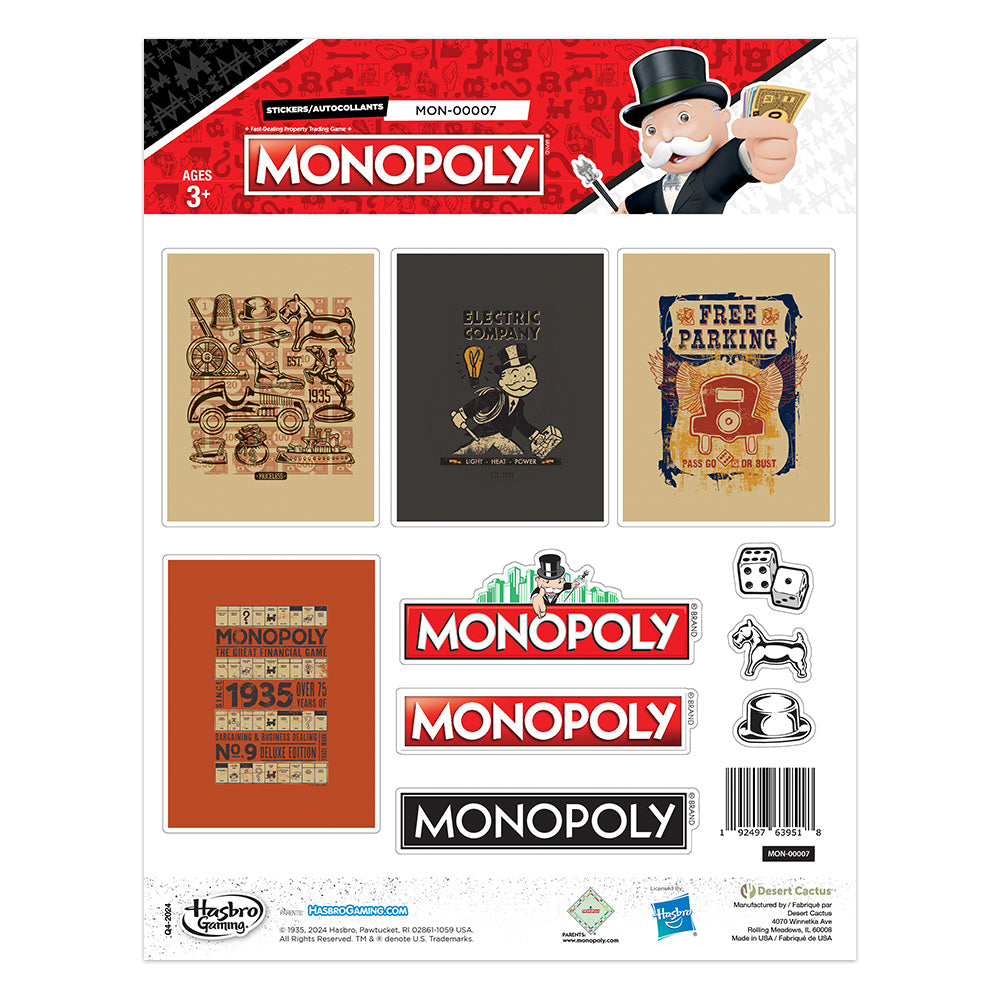 Monopoly: Sticker Sheet MON-00007