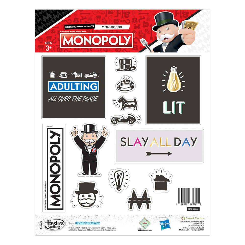 Monopoly: Sticker Sheet MON-00008